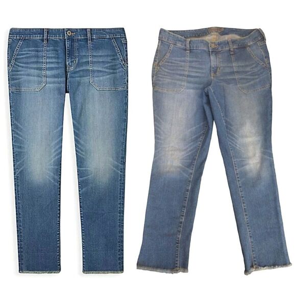 Torrid Vintage Stretch Mid Rise Raw Hem Crop Boyfriend Jeans Size 12 - Picture 2 of 14